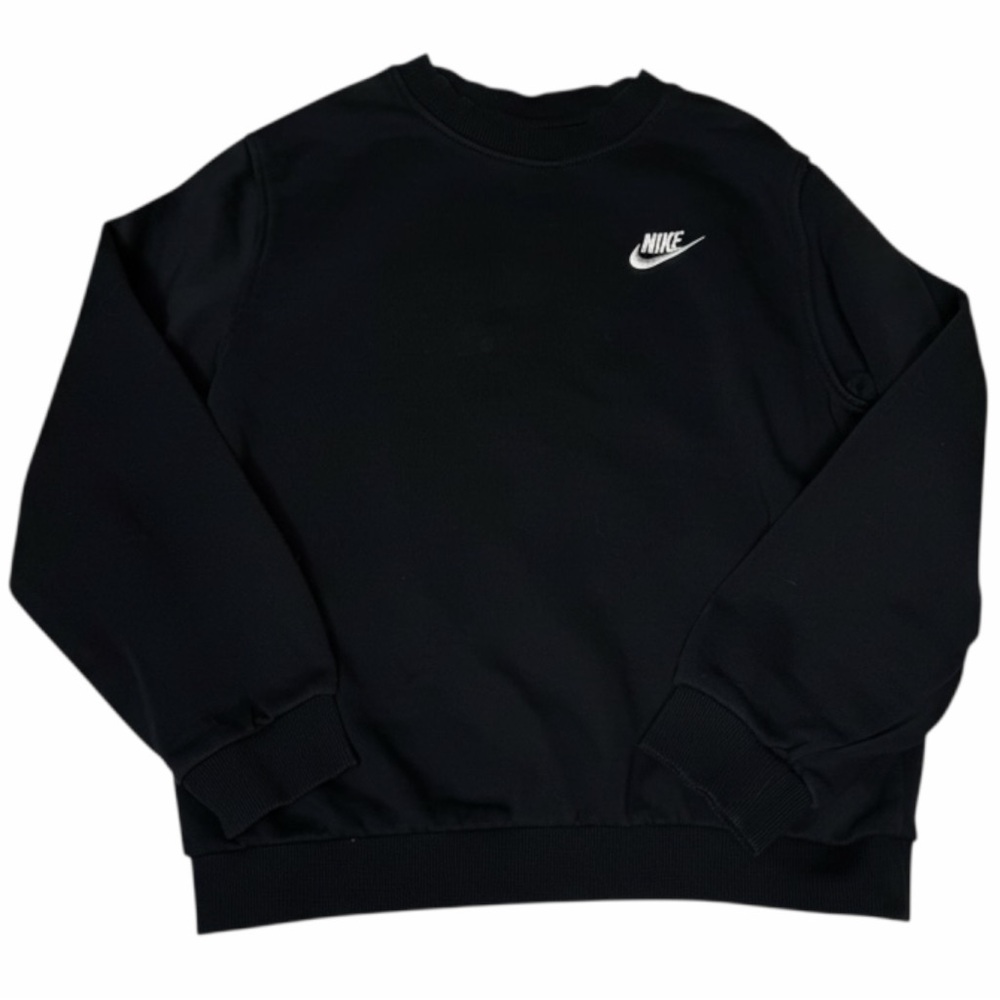 Nike Boys Fleece Sweatshirt Top Shirt Swoosh Logo Black L